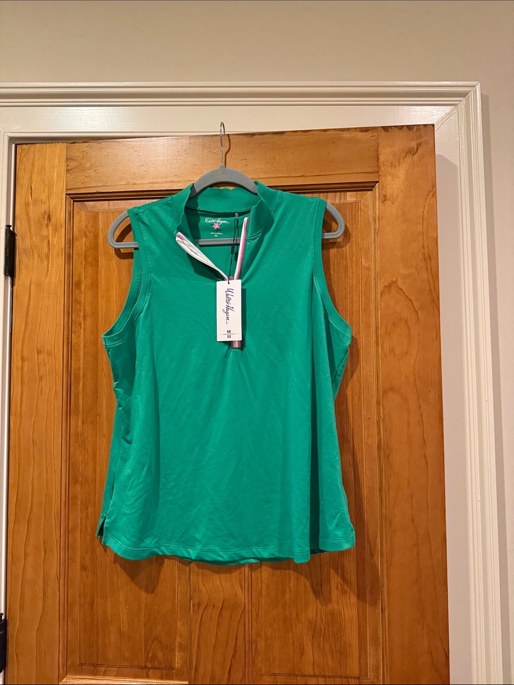Walter Hagen Sleeveless Zip-Front Tank Top - Teal